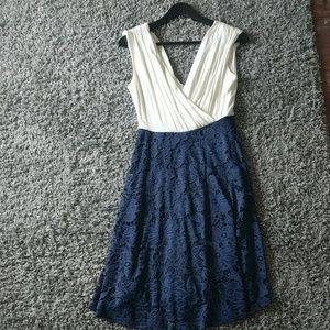 Estam navy and ivory dress